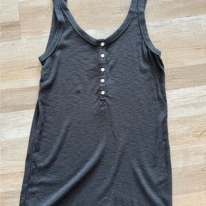 Aerie Women's Charcoal Button-Front Tank Top